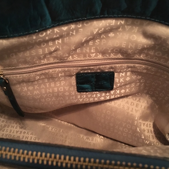 Teal Patent Leather Kate Spade tote bag - Picture 6 of 8